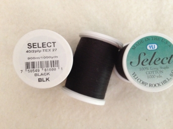 Select Cotton Thread 2-ply 40wt T-27 1000yds Black