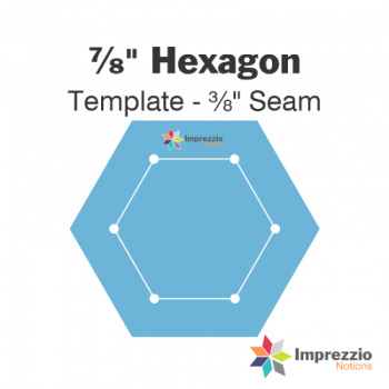 7/8" Hexagon Template - 3/8" Seam