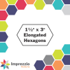 1 1/2" x 3" Elongated Hexagon iSpy Template - 1/4" Seam